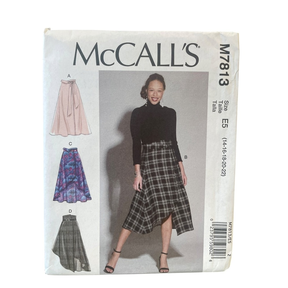 McCall's M7813 Misses' Wrap Skirts E5 (14-16-18-20-22) Modern